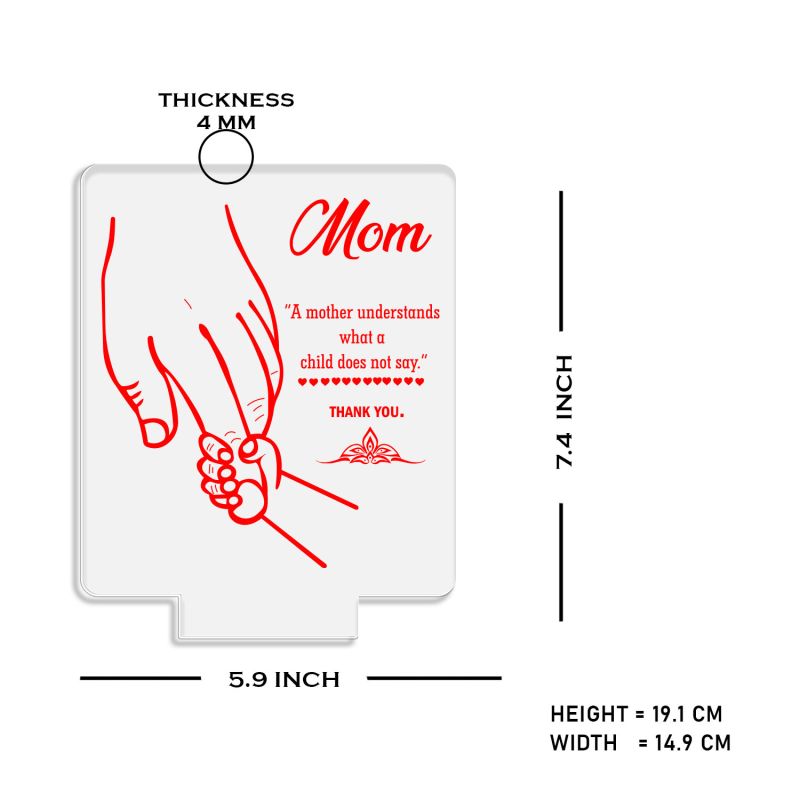 Mom Engraved Led Night Lamp with Automatic Color Changing Light Gift for Mom Birthday & Mothers Day